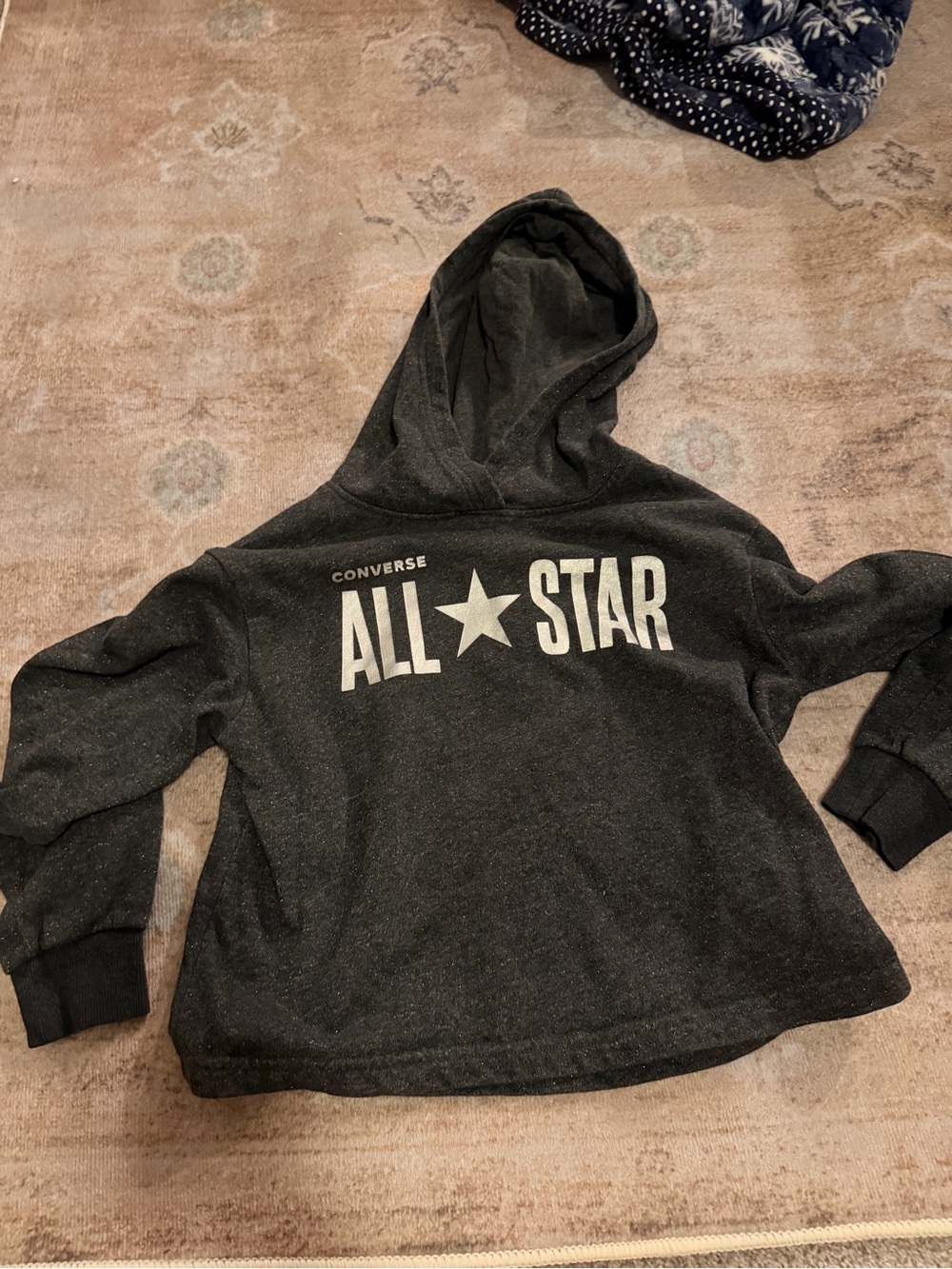 Converse Kids' Black All Star crop Hoodie Sweatshirt